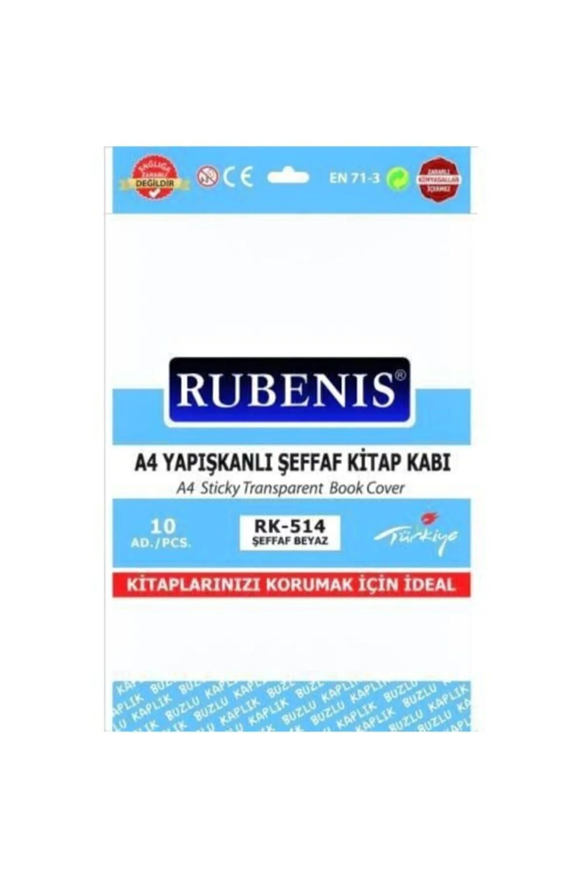 A4 Yapışkanlı Şeffaf Kitap/defter Kabı 10 Adet Kampanyalı
