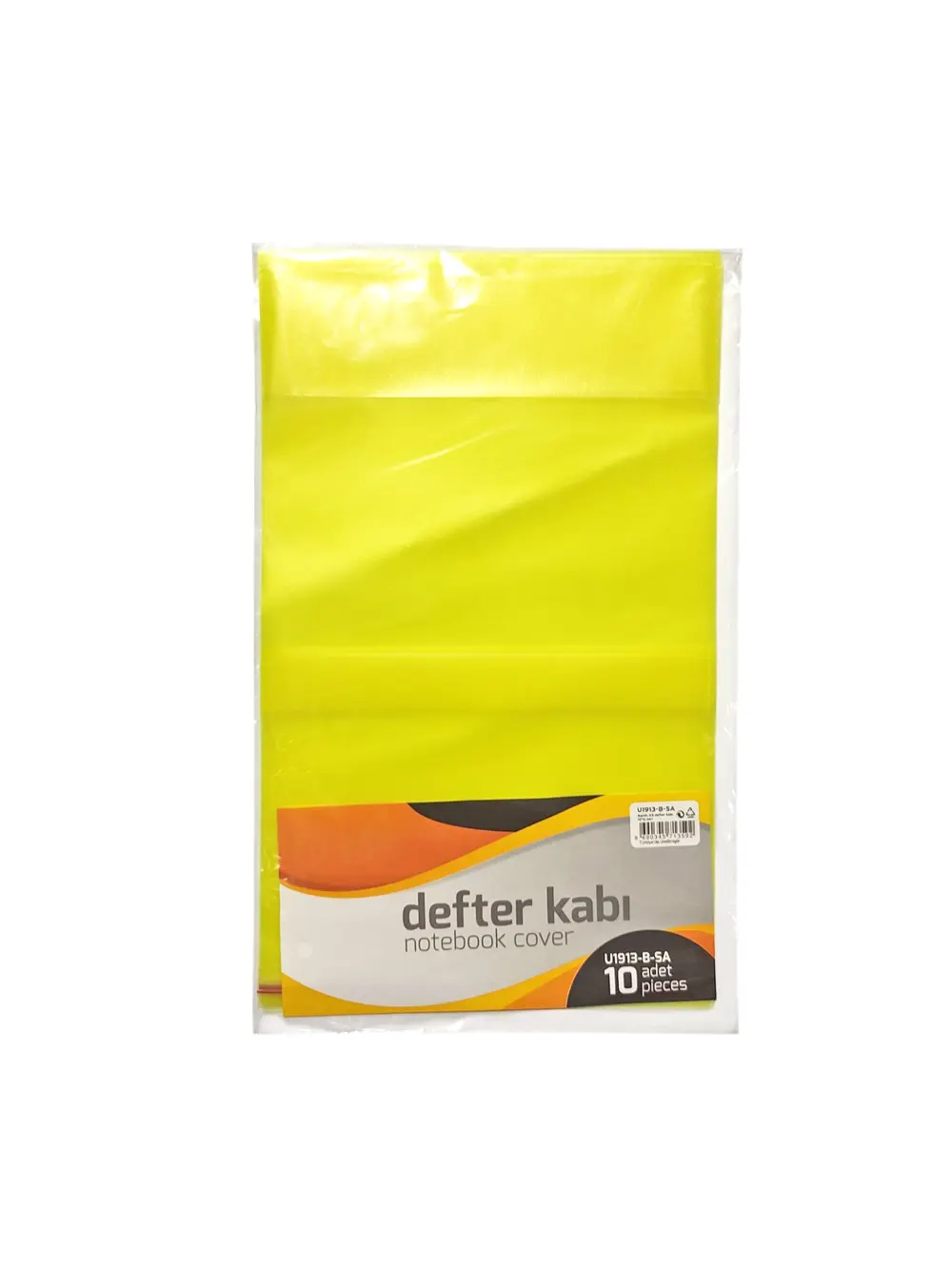 A5 Boyunda Notebook Şeffaf Hazır Defter Kabı Sarı - 10 Adet