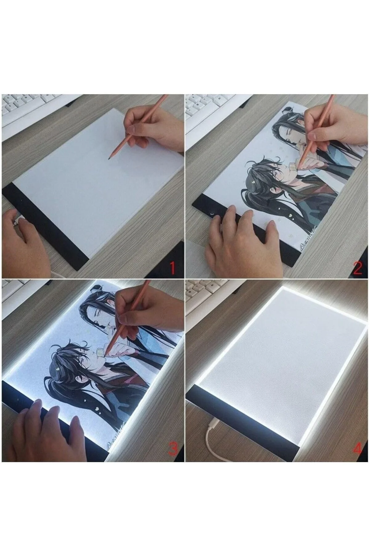 (A5) led Işıklı Çizim Tableti Animasyon Portre Kopyalama Panosu D