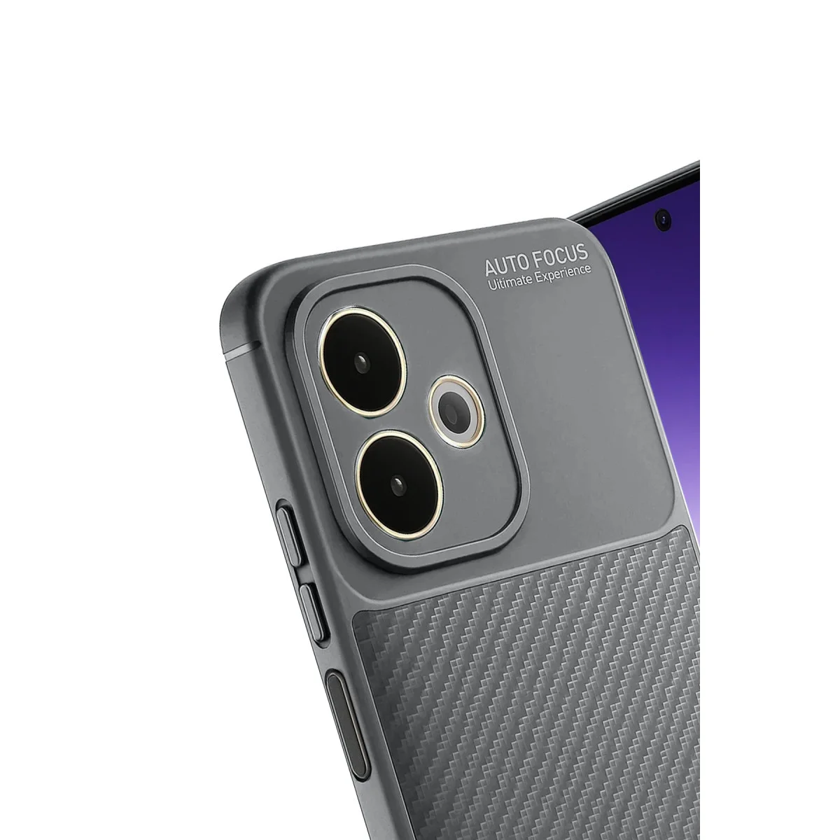 A5 Pro 4G Karbon Kılıf Gri Auto Focus - Parmak İzi Duyarsız ve Tam Korumalı Kılıf