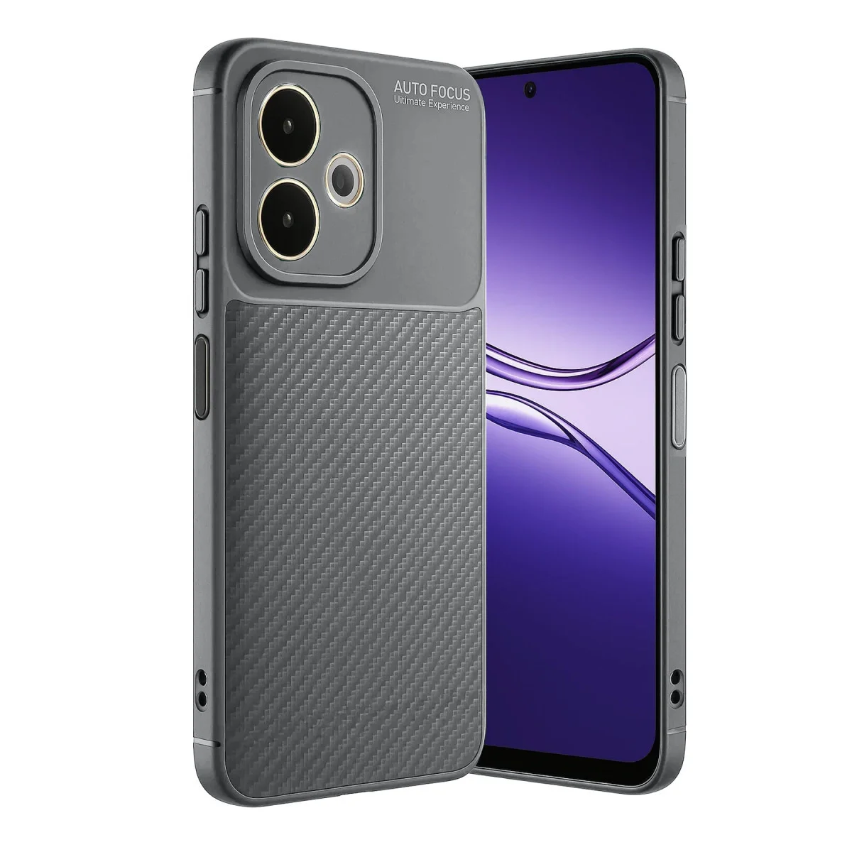 A5 Pro 4G Karbon Kılıf Gri Auto Focus - Parmak İzi Duyarsız ve Tam Korumalı Kılıf