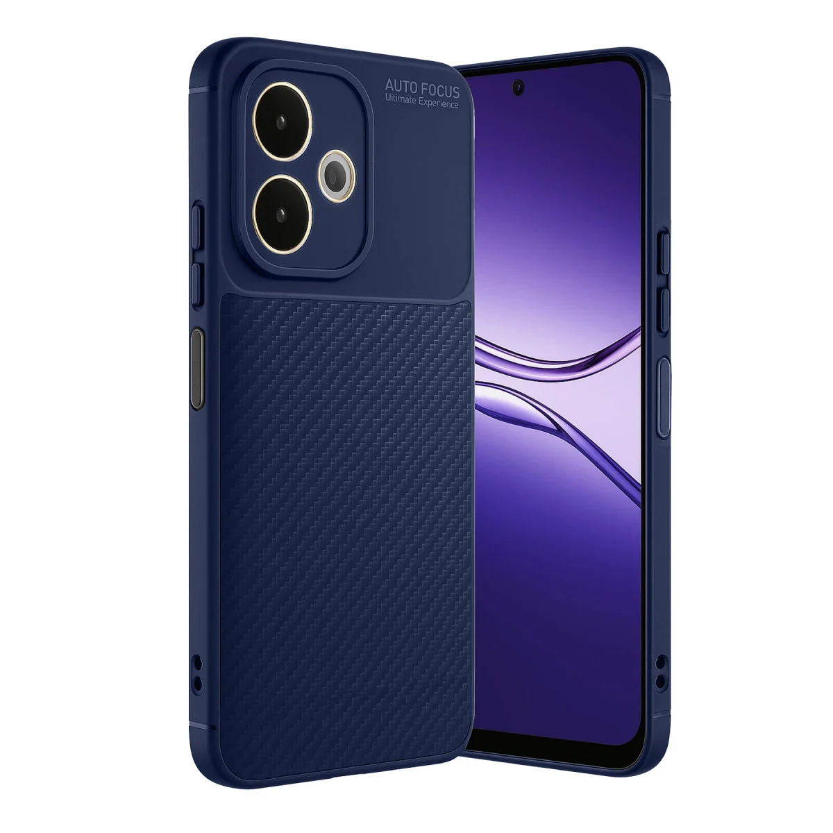 A5 Pro 4G Karbon Kılıf Auto Focus - Lacivert, Sağlam Korumakılıf