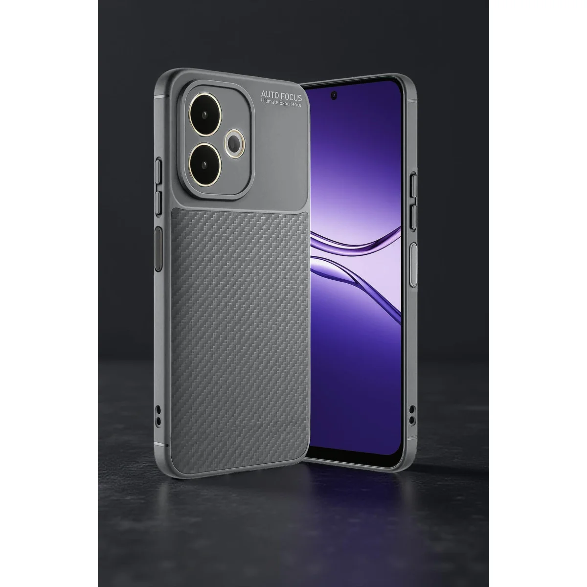 A5 Pro 4G Karbon Kılıf Gri Auto Focus - Parmak İzi Duyarsız ve Tam Korumalı Kılıf