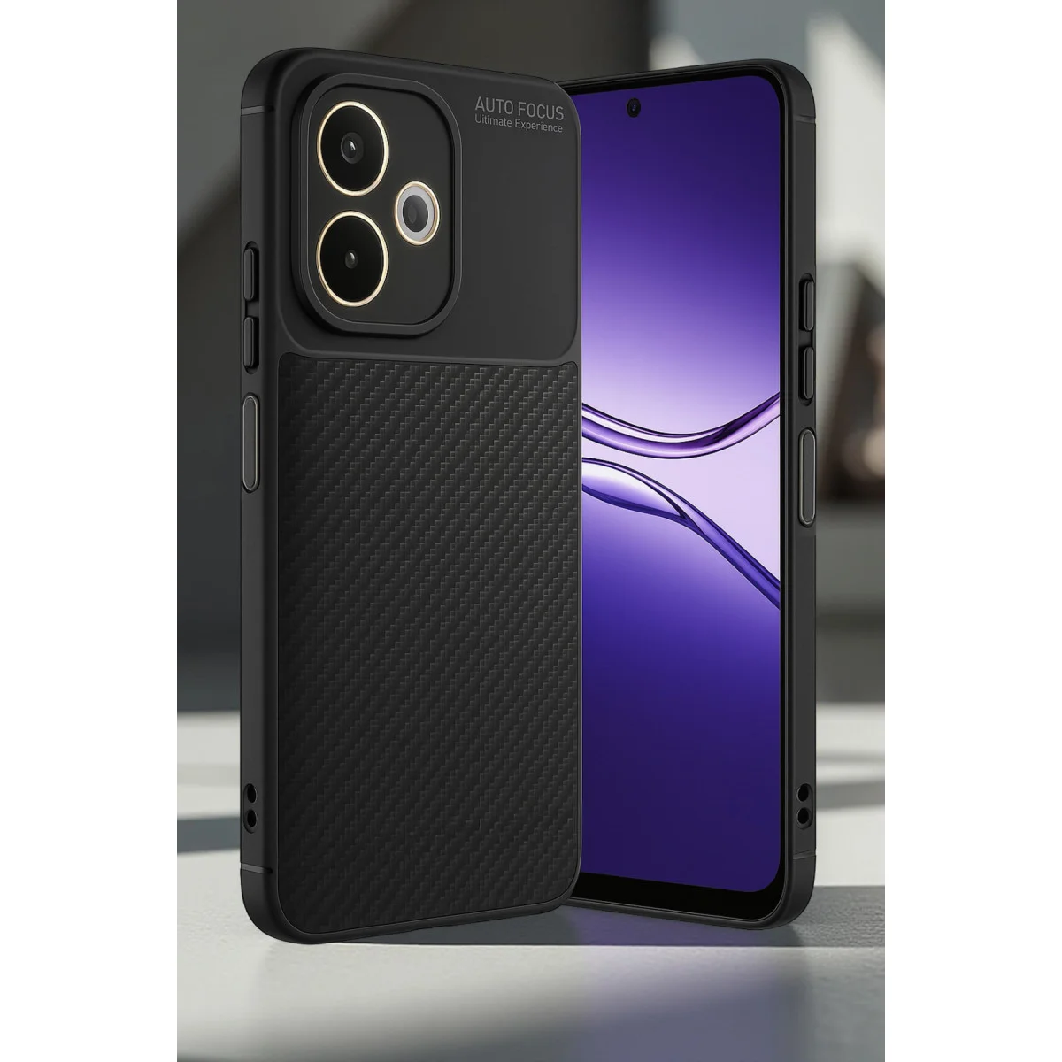 A5 Pro 4G Kılıf Auto Focus Karbon Kapak Siyah - Estetik ve Dayanıklı Koruma