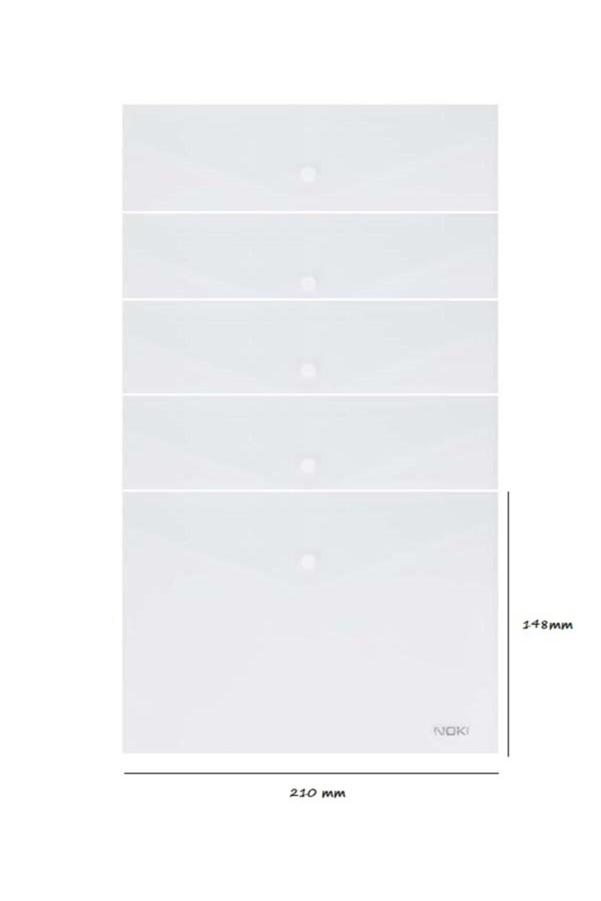 Noki A5 Şeffaf Çıtçıtlı Zarf Dosya 5 Adet
