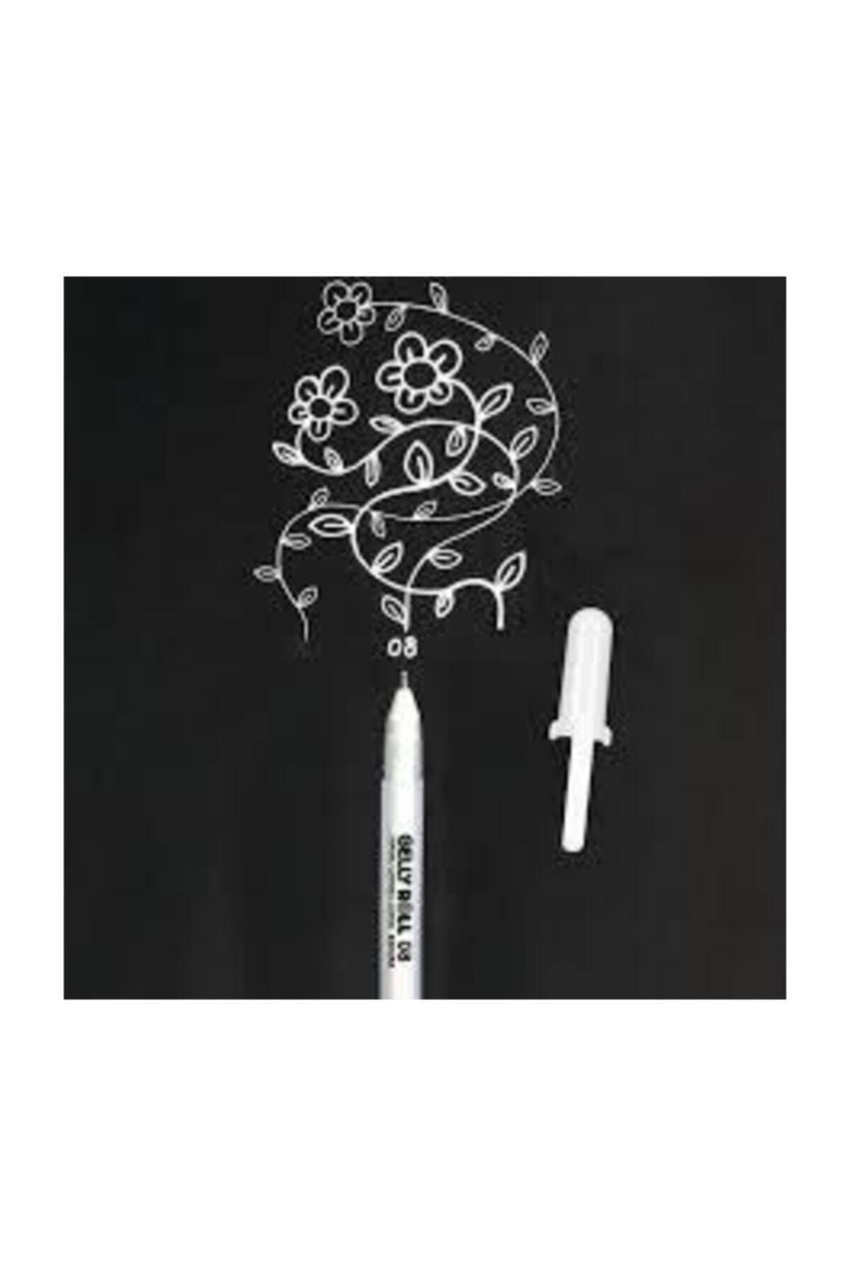 Pensan A5 Siyah Yapraklı Defter Jel Beyaz Kalem Side