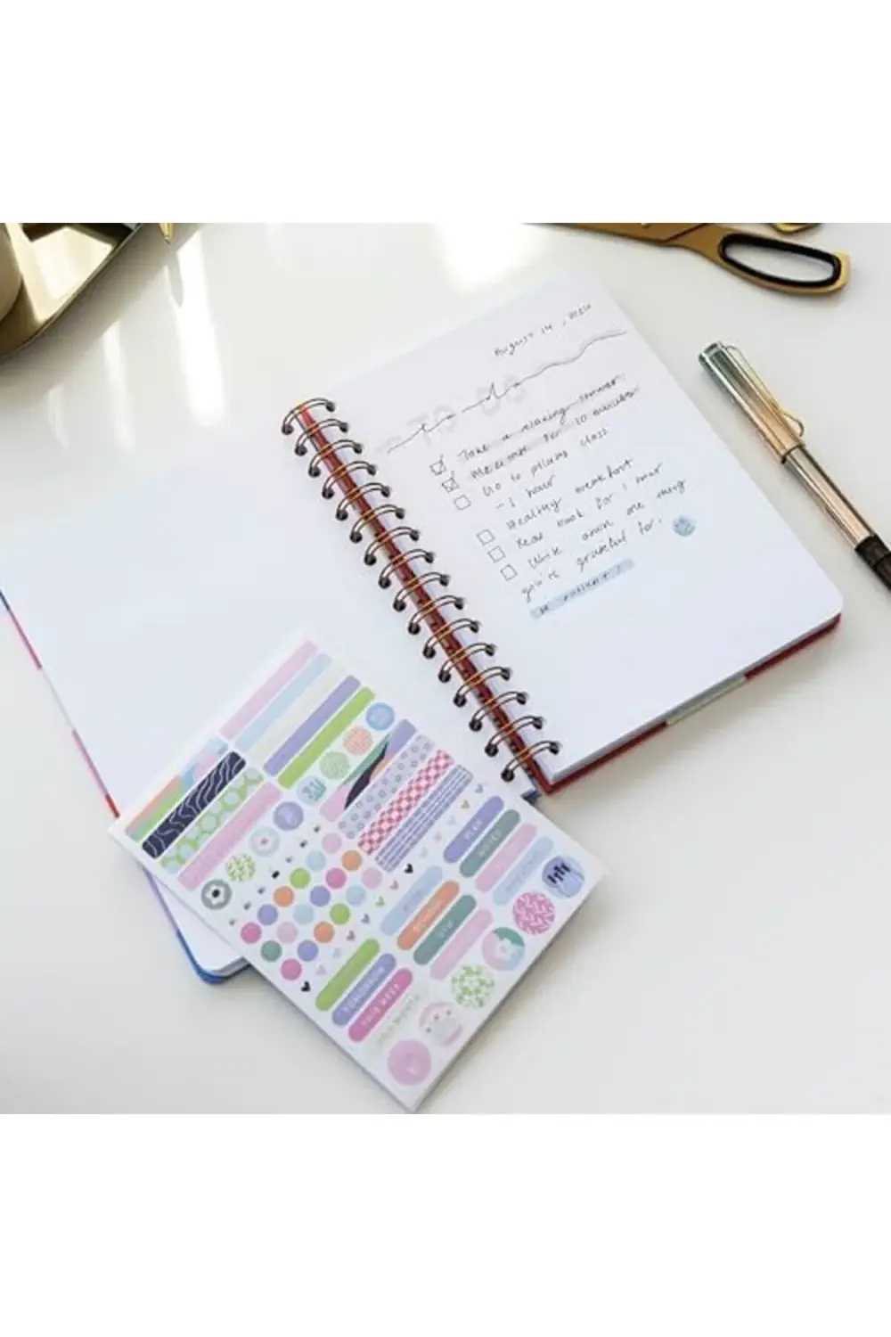 A5 Spiralli Sert Kapak Lastikli Noktalı Not Defteri Kiraz 1178227