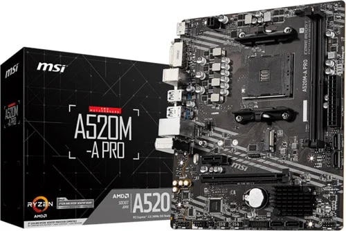 A520M-A PRO AM4 DDR4 4600 (OC) DVI HDMI M.2 USB3.2 mATX Fiyatı, Yorumları ve Özellikleri