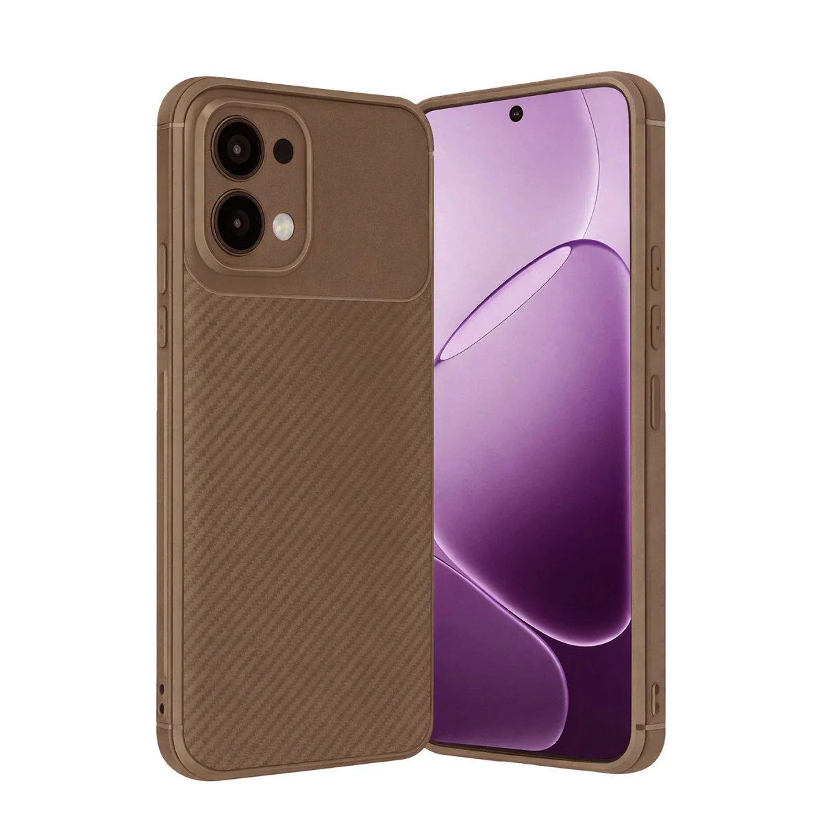 A6 Pro 4G Auto Focus Karbon Kapak - Kahverengi