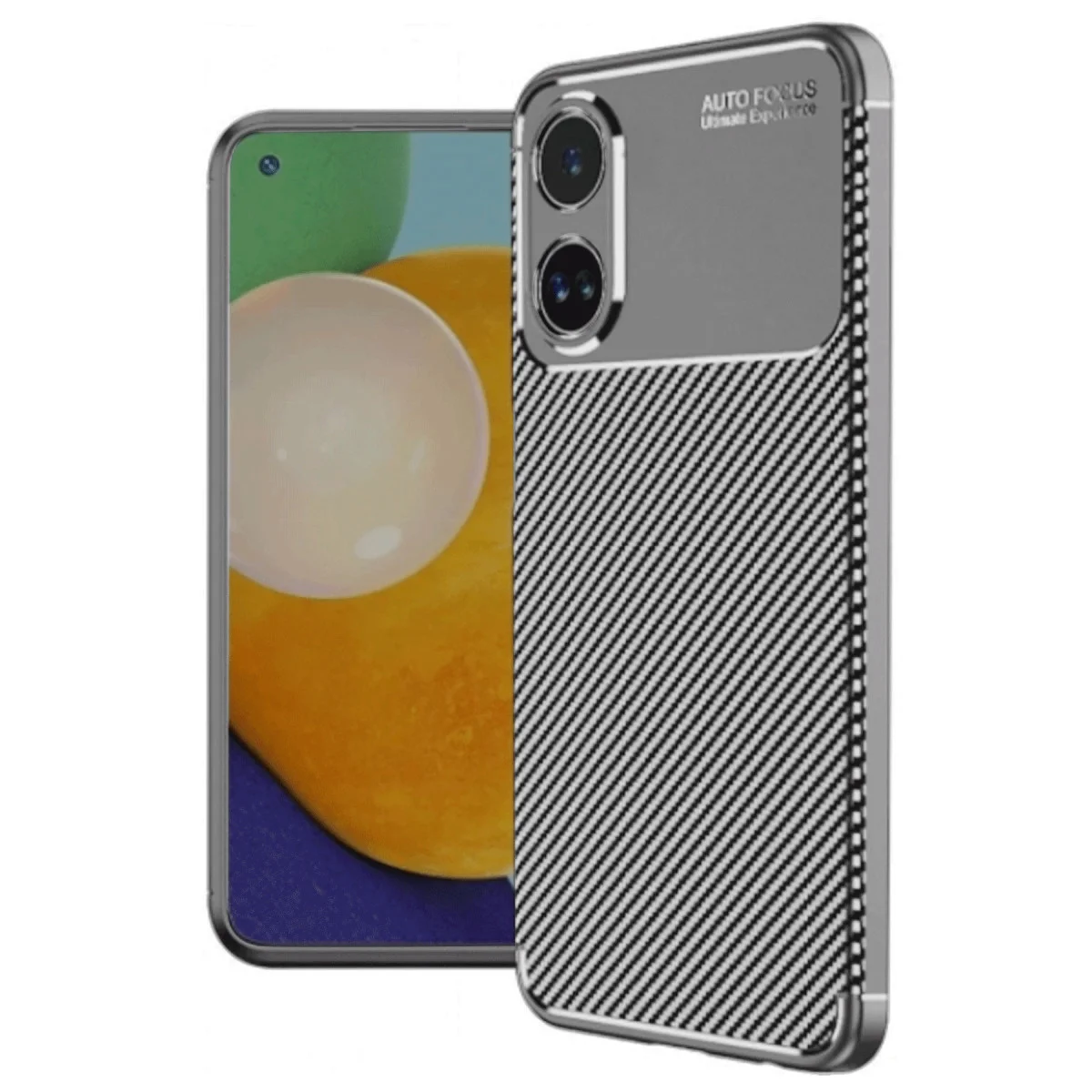 A60 Kılıf Auto Focus Karbon Fiber Kapak Gri - Maksimum Koruma ve Şıklık