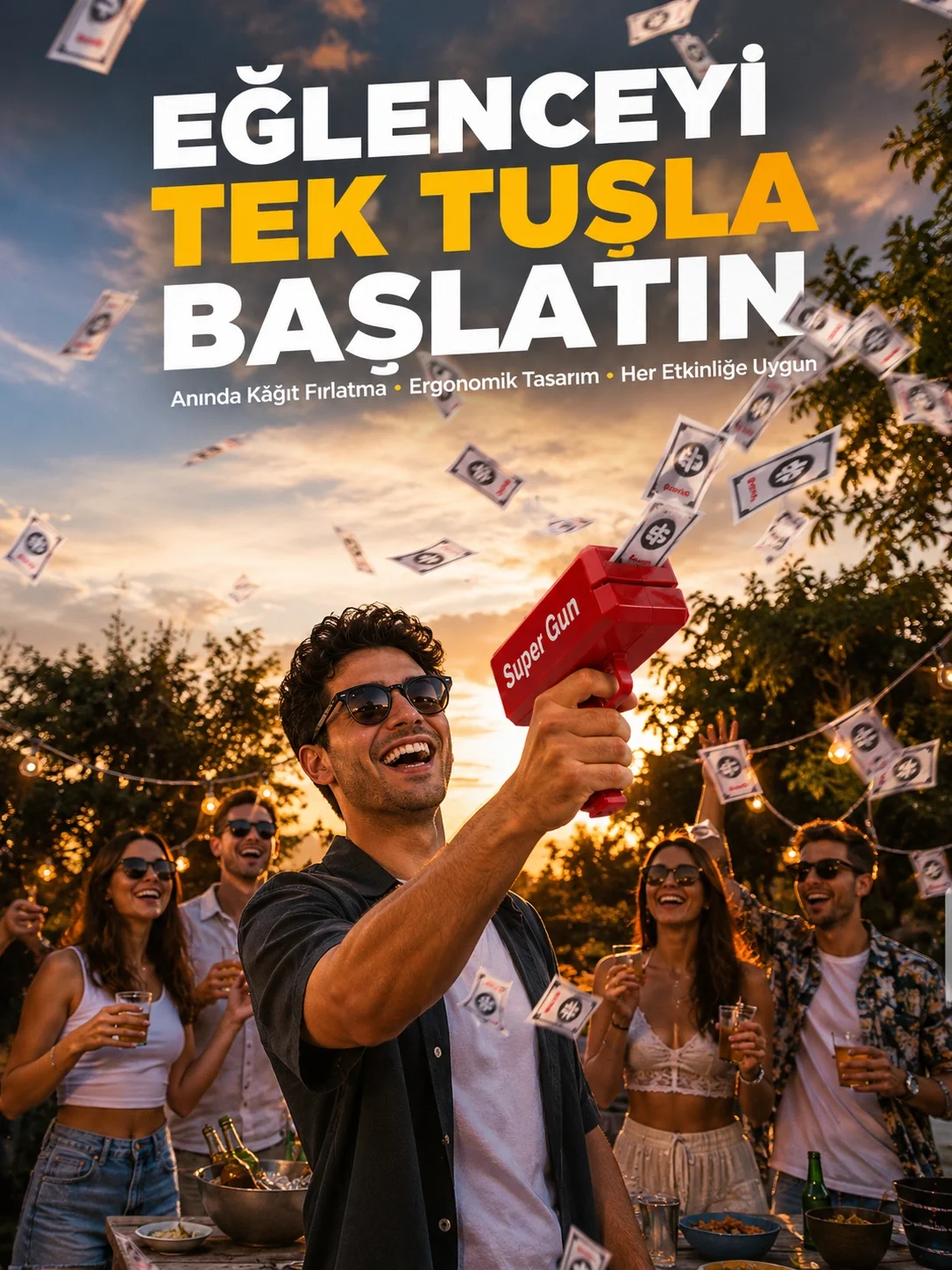 AA Pil ile Çalışan, Kolay Kullanımlı Kâğıt Fırlatıcı Oyuncak Yeni Nesil