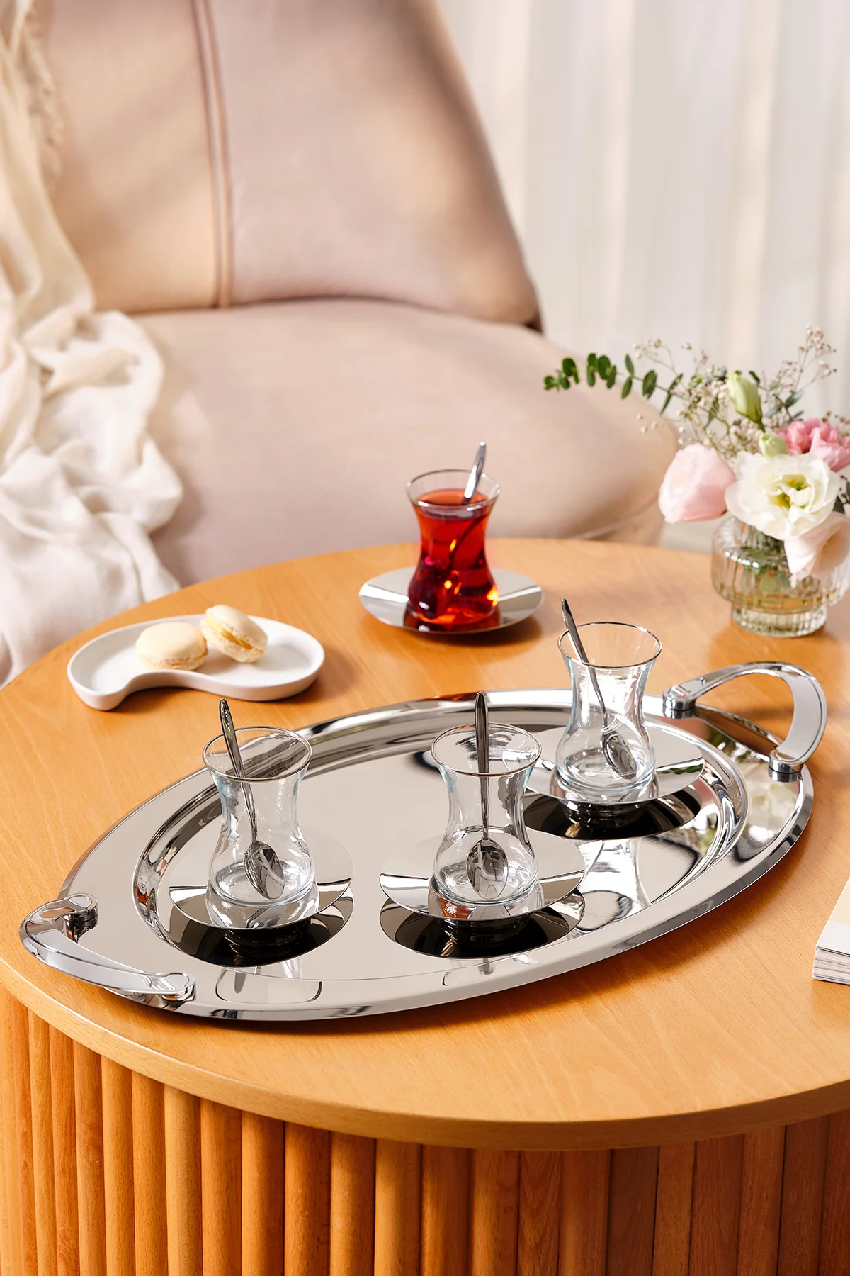 Abbie 19 Parça Çay Seti 125 ml Platin