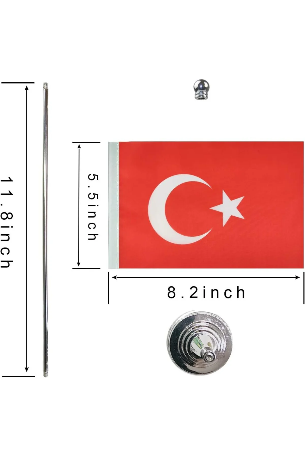 . ABD Türkiye Masa Bayrağı, Sopa Küçük Mini Türk Bayrağı Ofis Mas