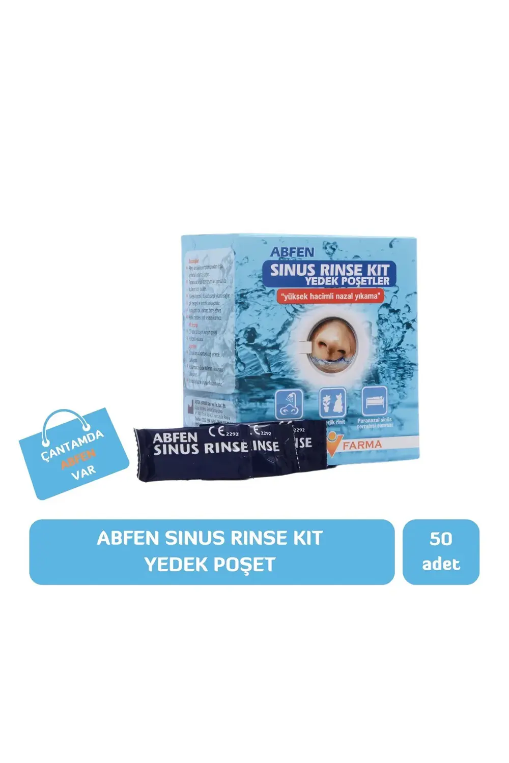 Abfen Sinüs Rinse Kit Yetişkin 50 Yedek Poşet