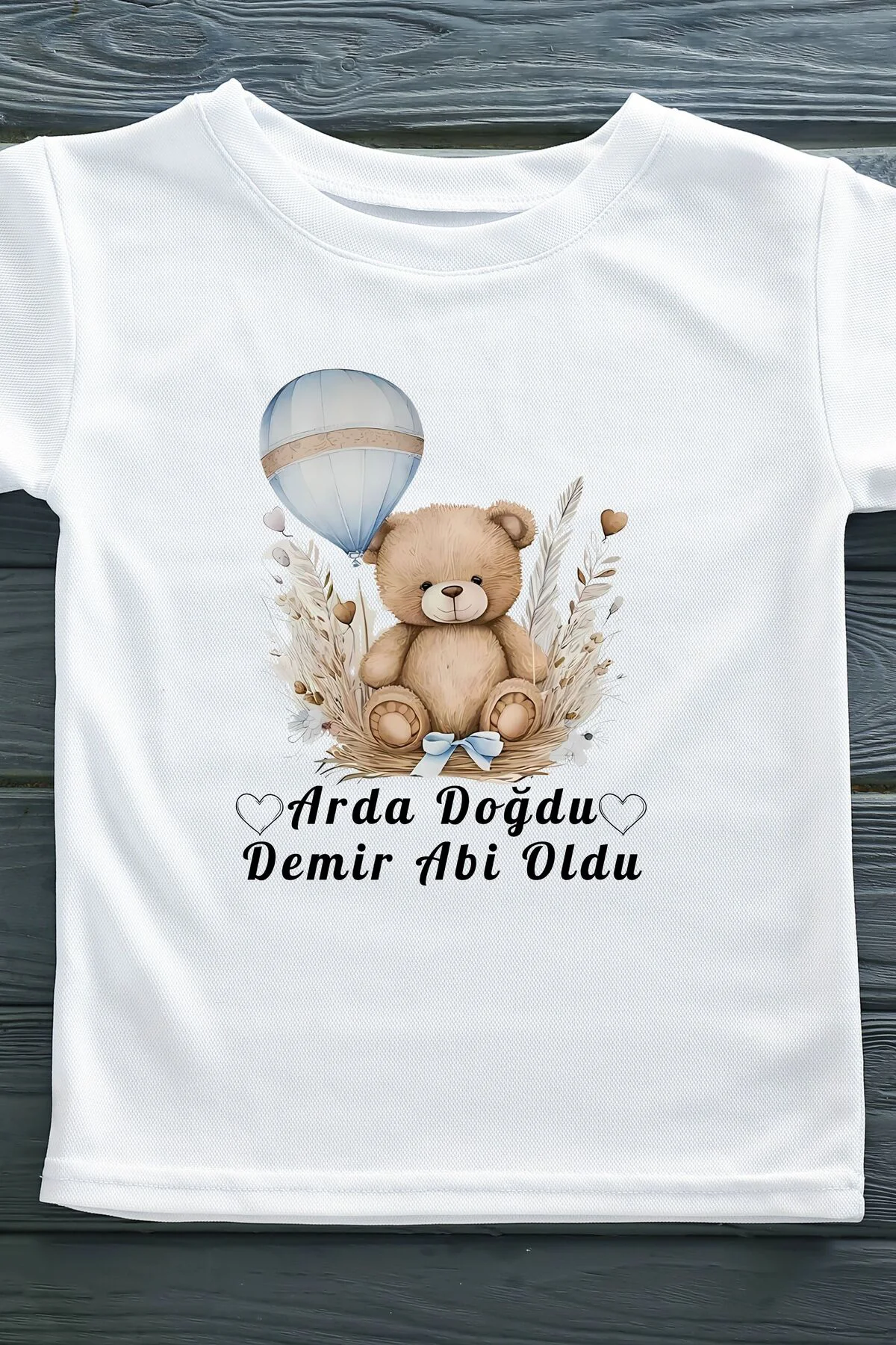 Abi Oldu Sevimli Yavru Ayı Yazılı Kişiye Özel Çocuk Tişörtü
