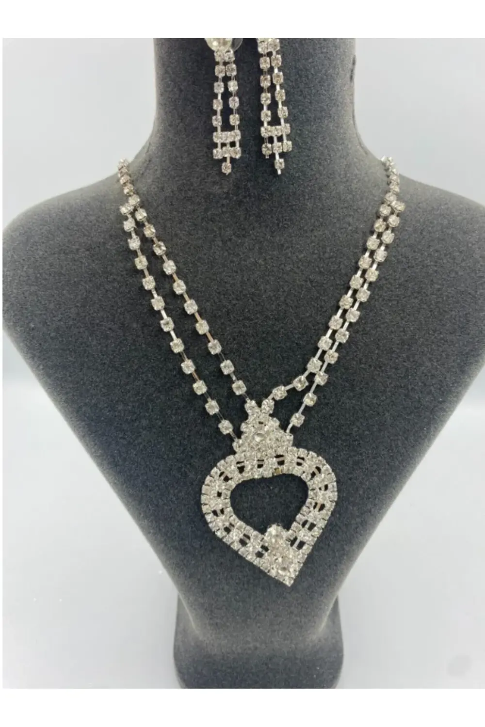 Abiye Zirkon Taşlı Kolye ve Küpe Seti