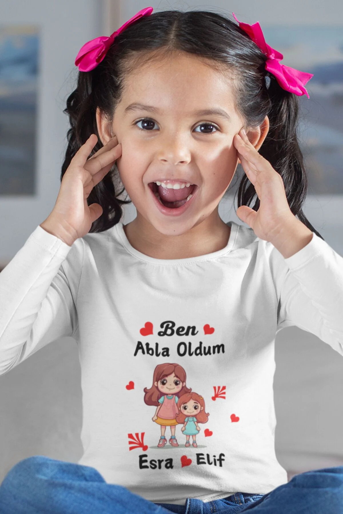Abla Oldu yazılı Kişiye Özel Çocuk Tişörtü