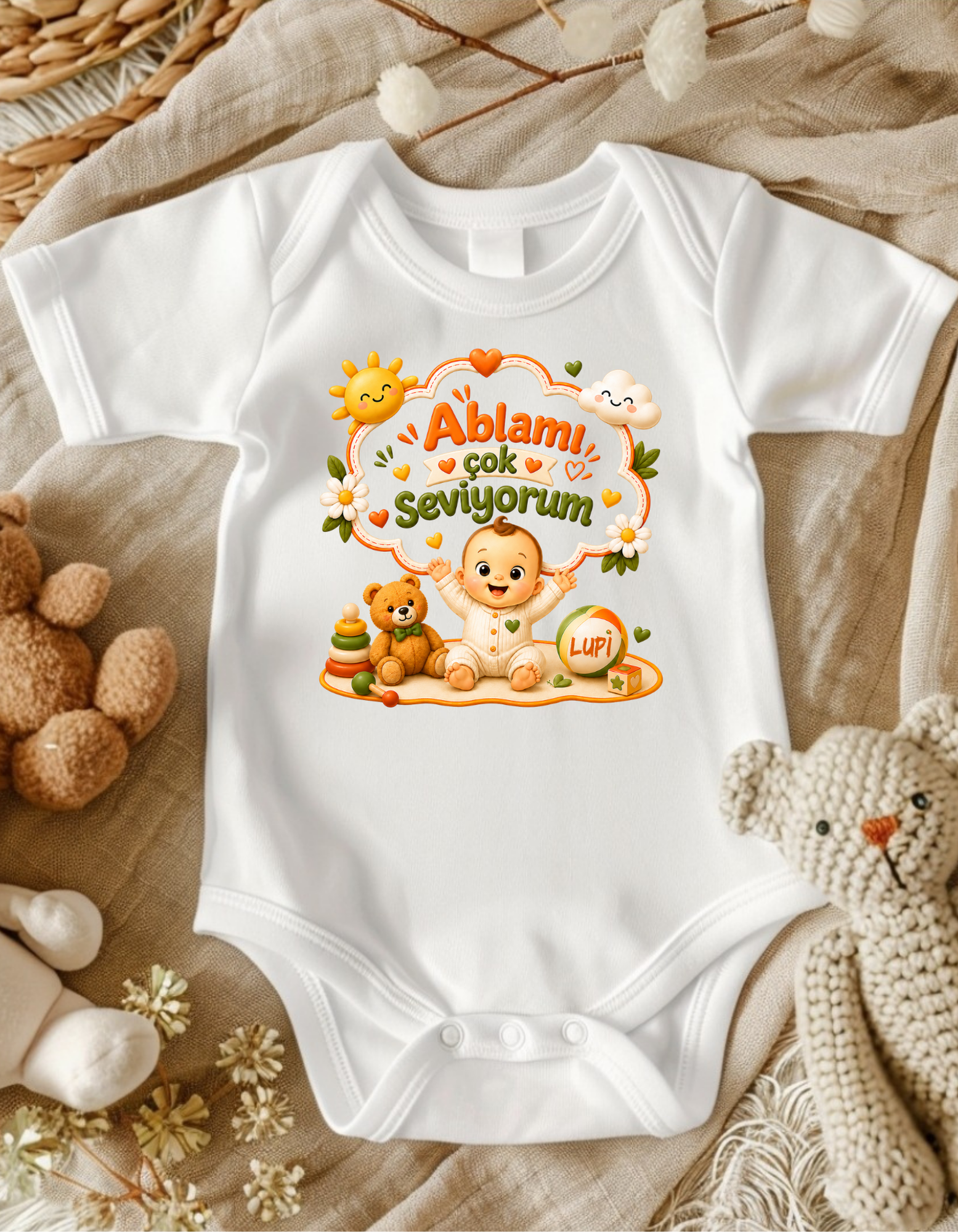 Ablamı Seviyorum Yazılı Bebek Zıbın Fiyatı, Yorumları ve Özellikleri