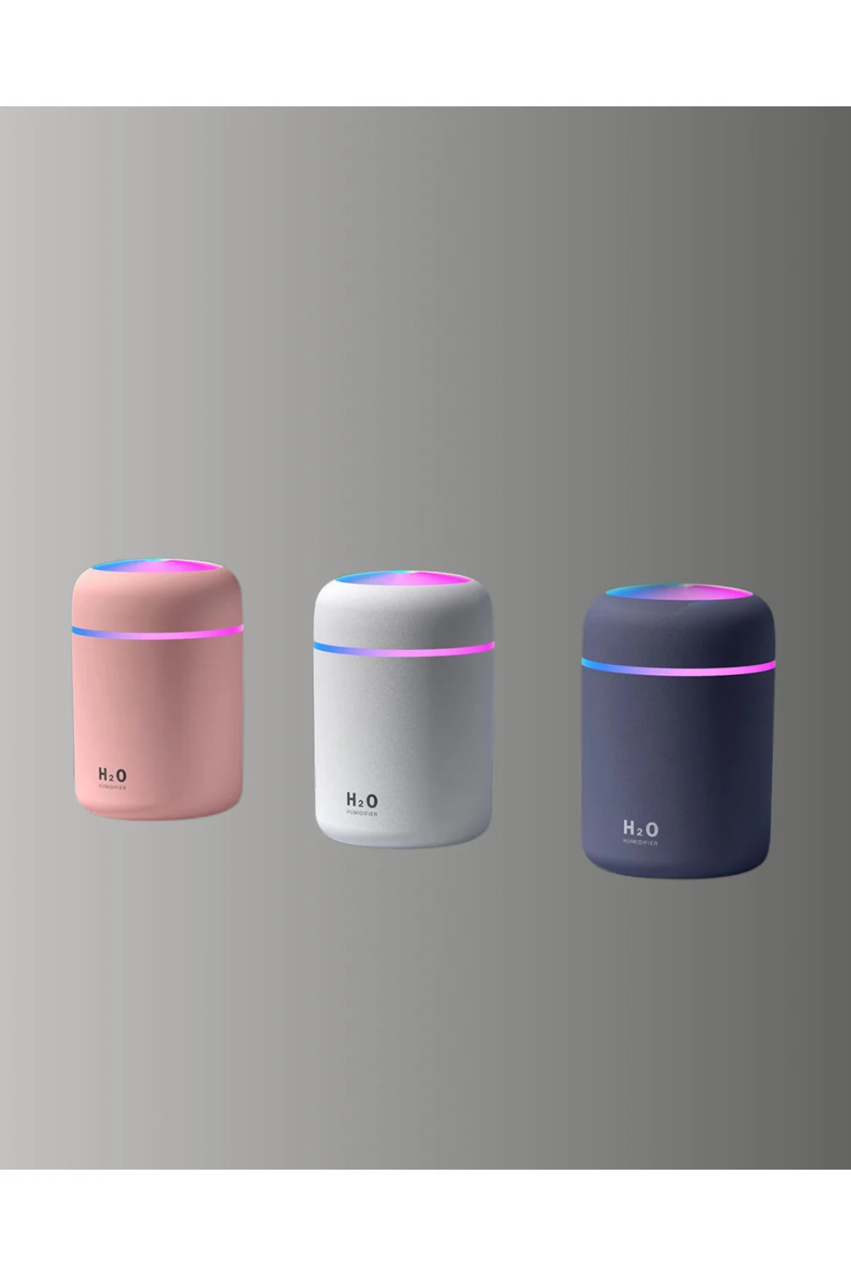 ABS Gövdeli 300ml USB Nemlendirici – Beyaz, Gri, Pembe Renk - Lis