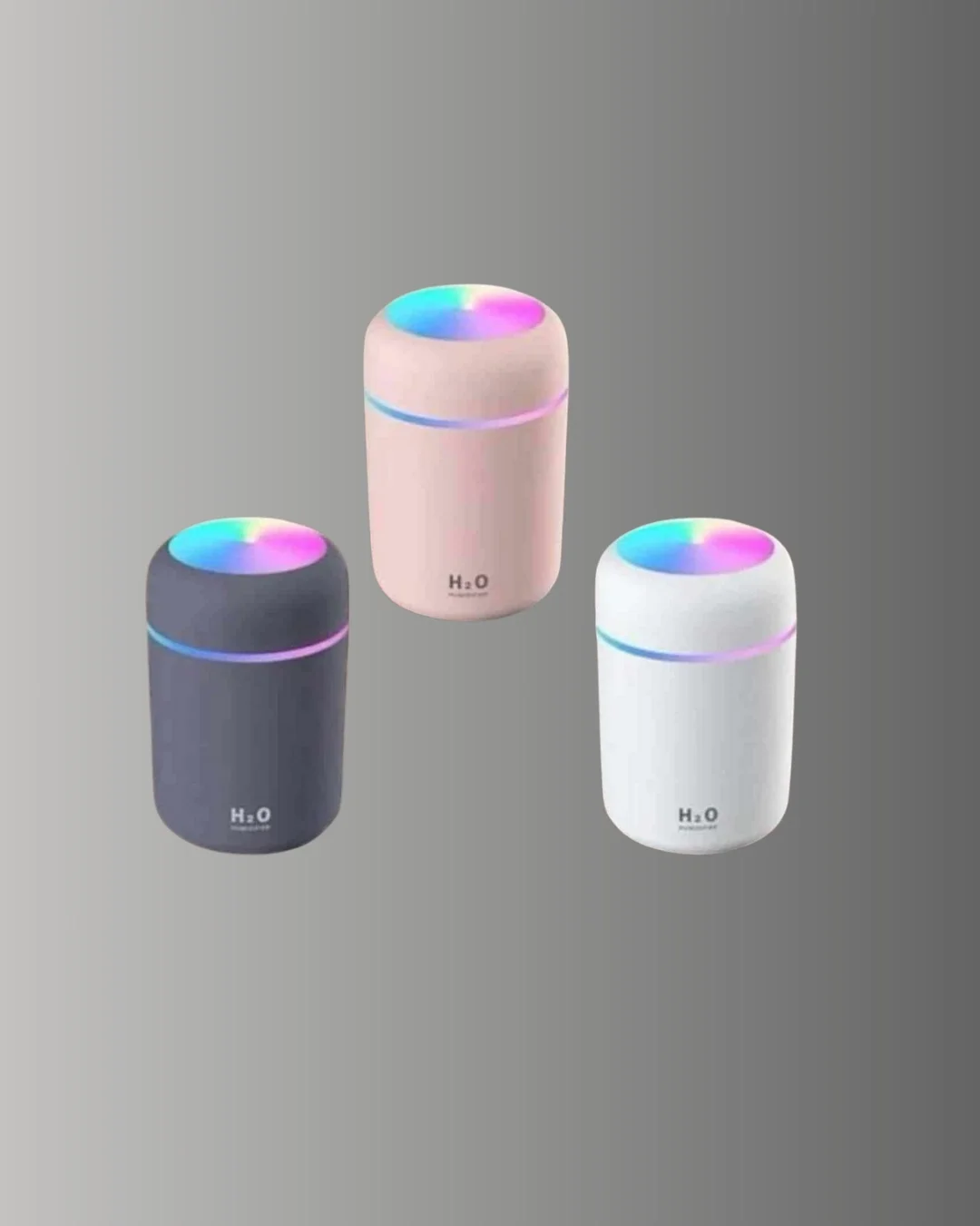 ABS Gövdeli 300ml USB Nemlendirici – Beyaz, Gri, Pembe Renk