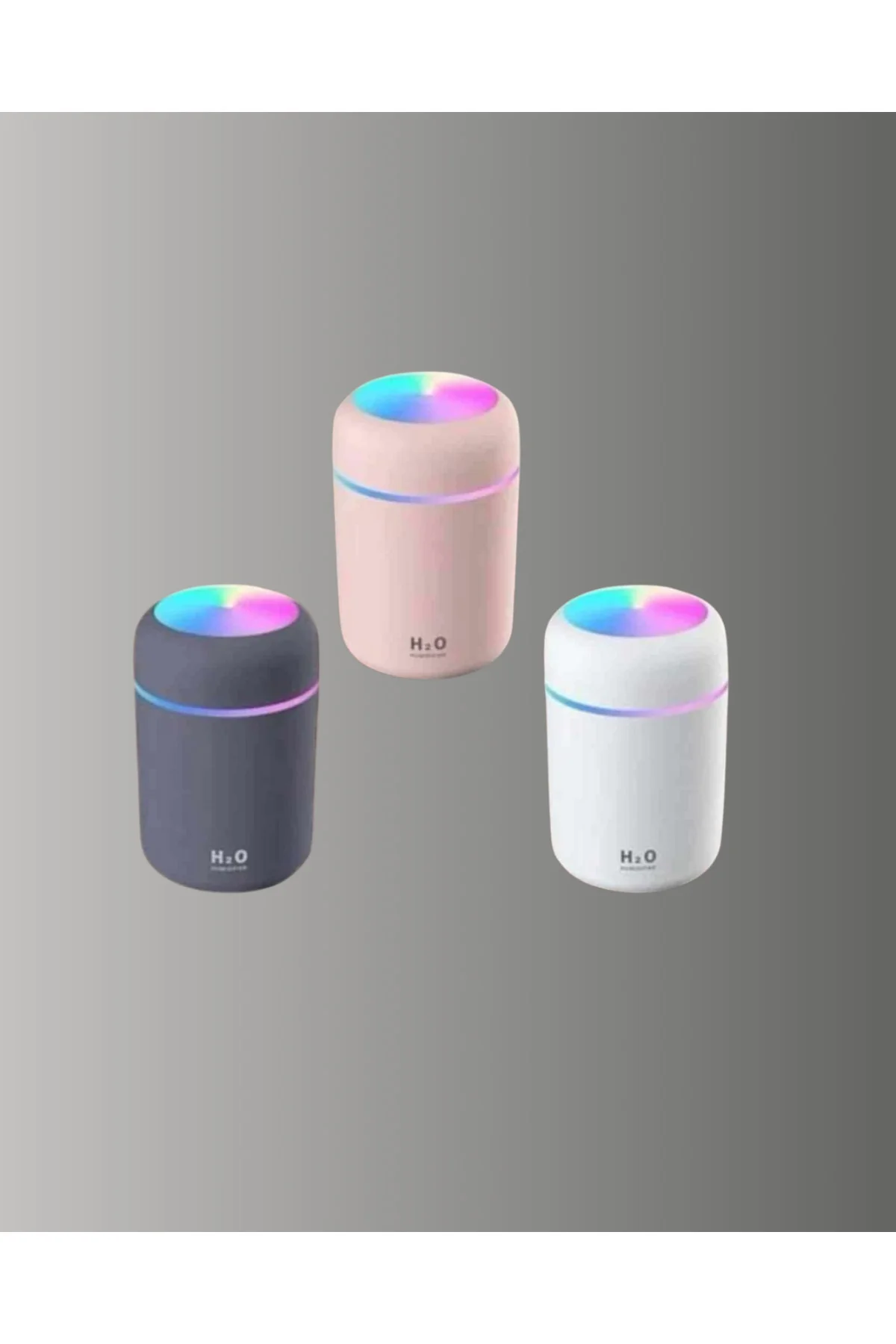 ABS Gövdeli 300ml USB Nemlendirici – Beyaz, Gri, Pembe Renk - Lis