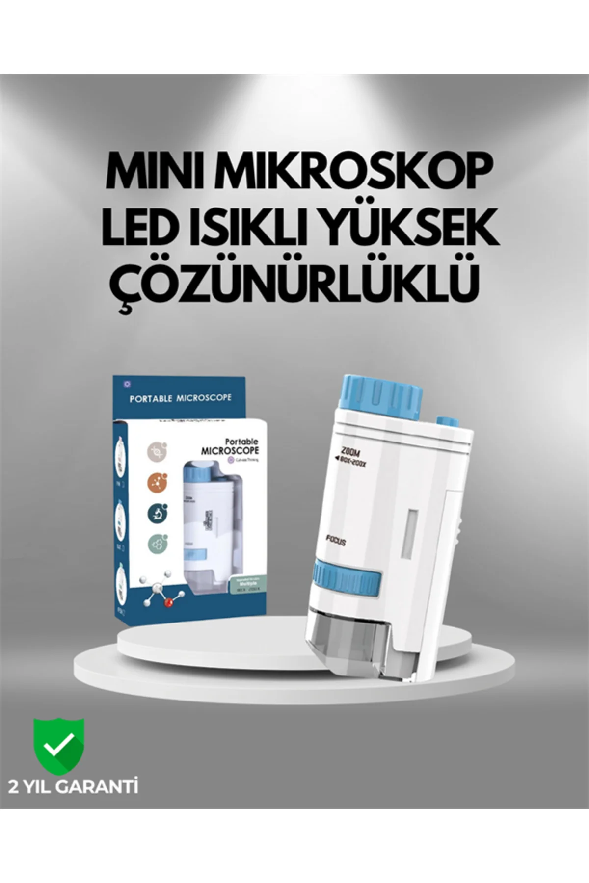 ABS Gövdeli Öğrenci ve Hobi Mikroskobu – Mavi Renk
