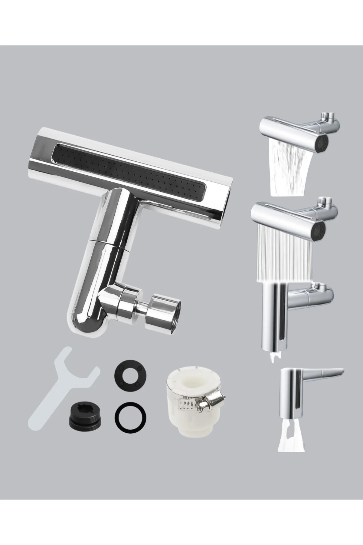 ABS Pirinç Alaşımlı Musluk Başlığı 4 Modlu 360° Dönebilen ve Ekon