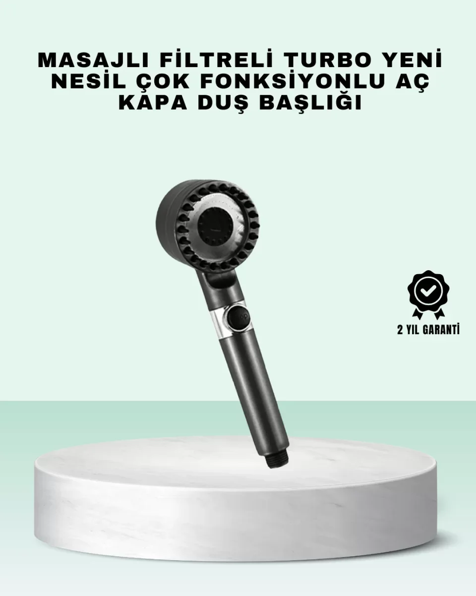 Aç Kapa Tuşlu Filtreli Duş Başlığı Yeni Nesil Tasarım - Lisinya