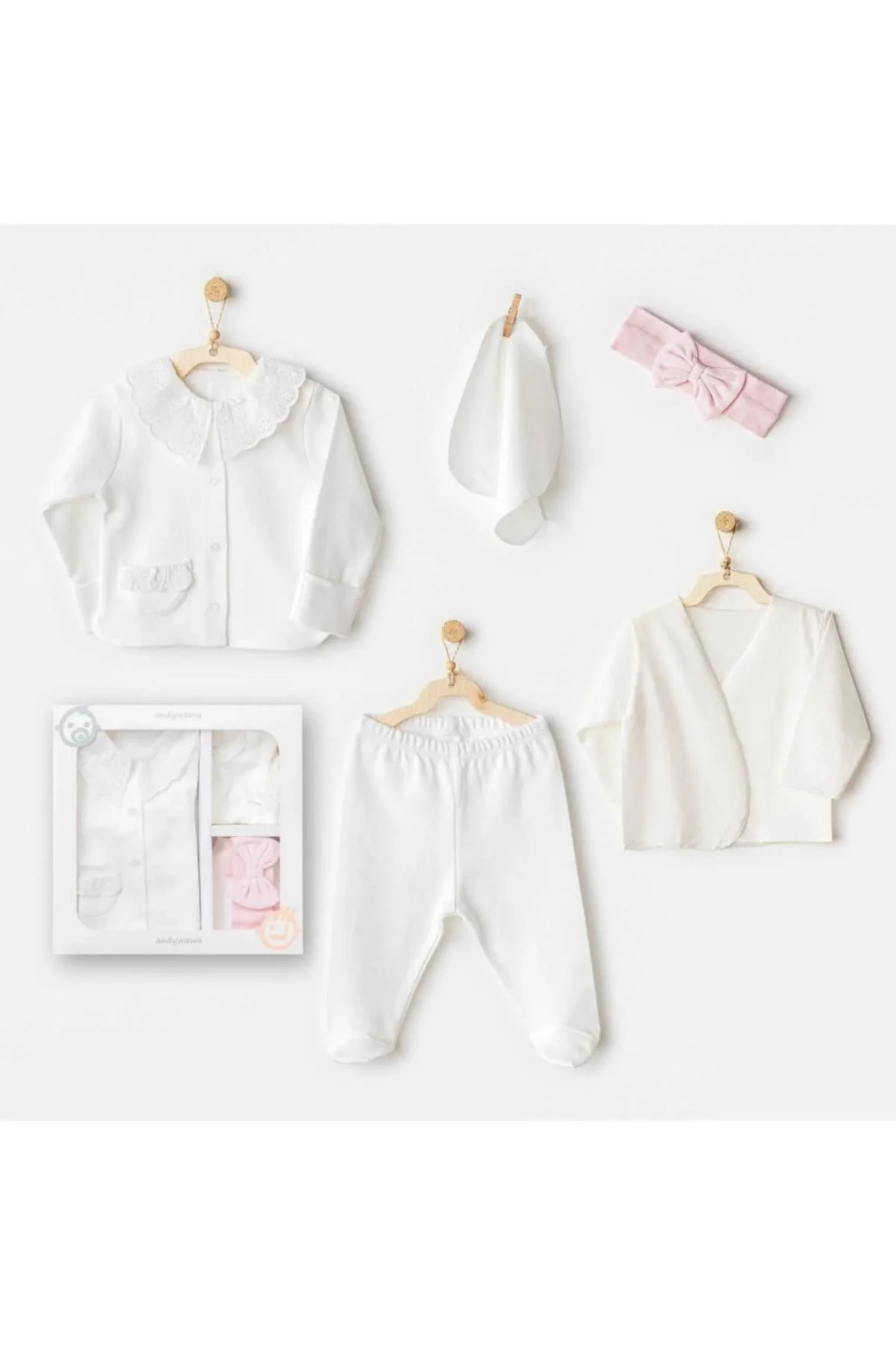 AC25650 Cuddly Bunny Bear 5'Li Hastane Çıkışı Ecru Pink