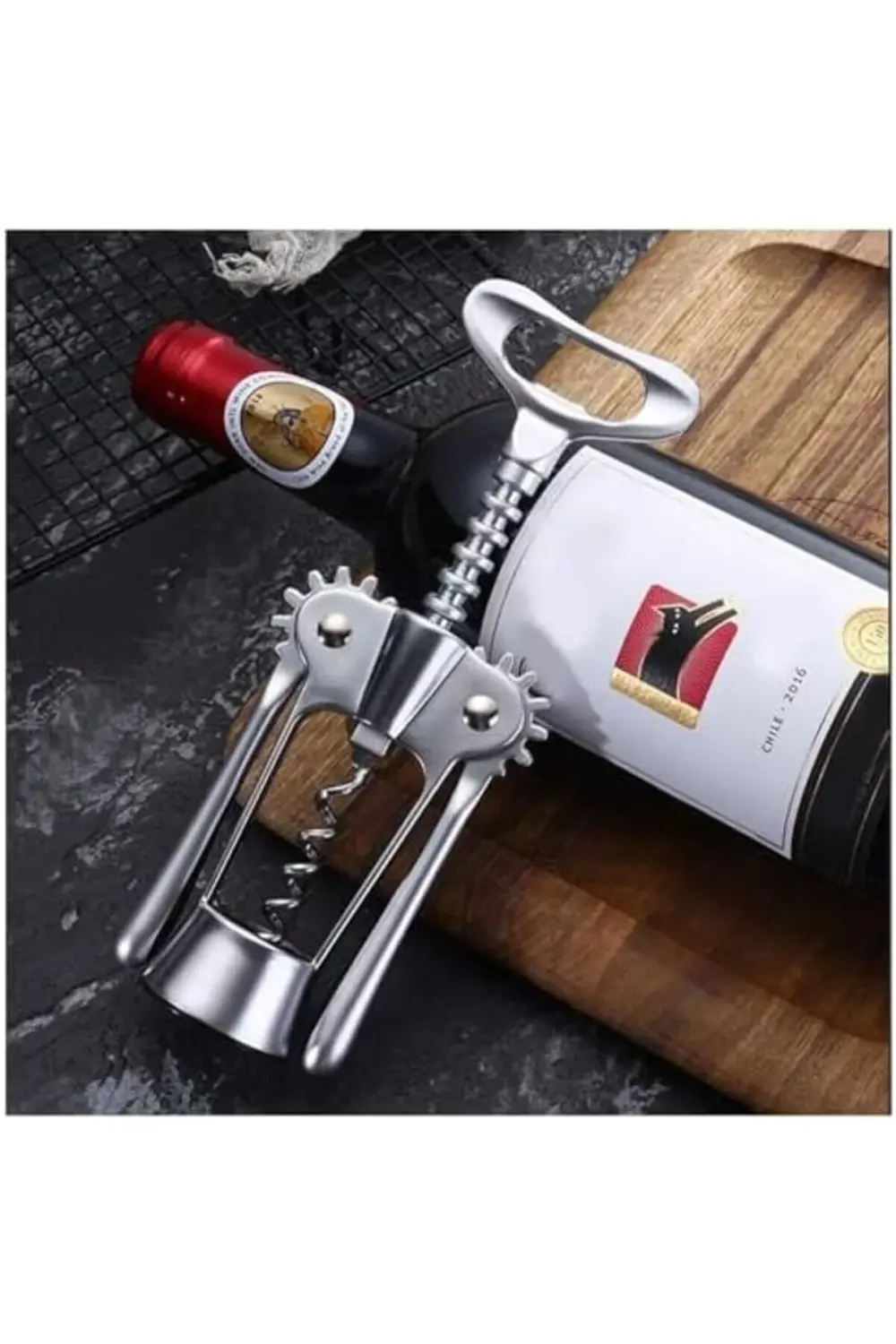 Açacağı - Çok İşlevli Çinko Alaşım Kırmızı Şarap ve Bira Şişesi A