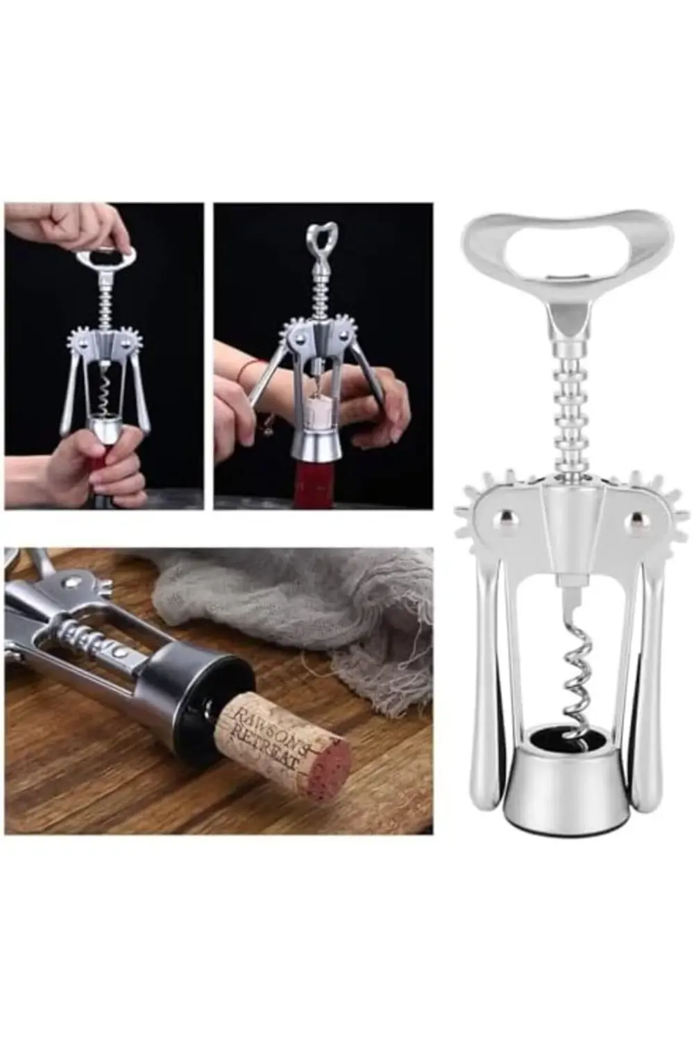 Açacağı - Çok İşlevli Çinko Alaşım Kırmızı Şarap ve Bira Şişesi A