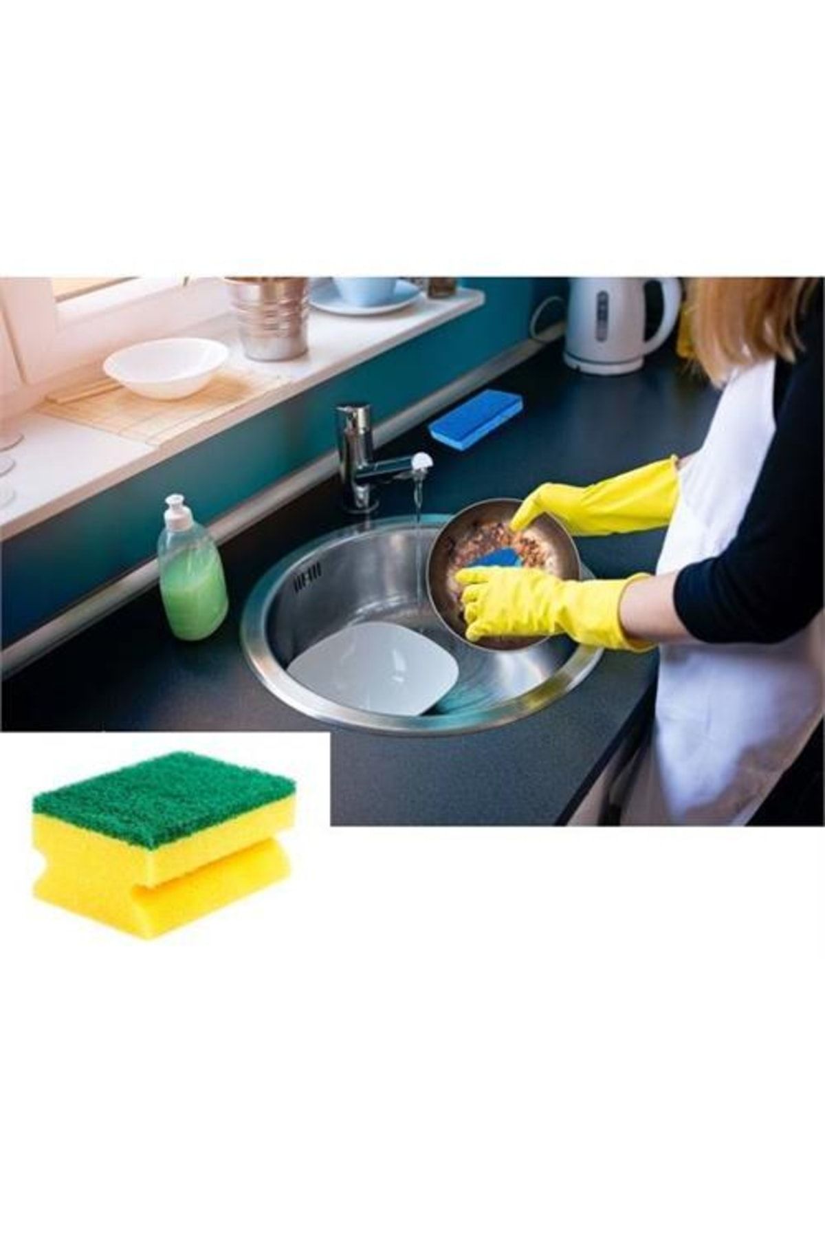 Transformacion Accord Oluklu 10 Adet Bulaşik Süngeri Geniş Kullanimli