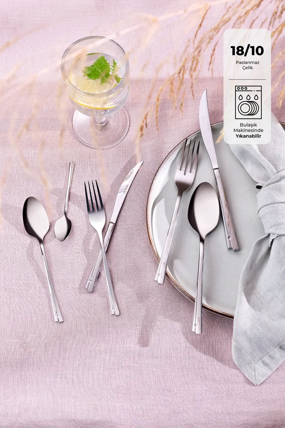 Accura 84 Parça 12 Kişilik Lüks Kutulu Çatal Kaşık Bıçak Seti