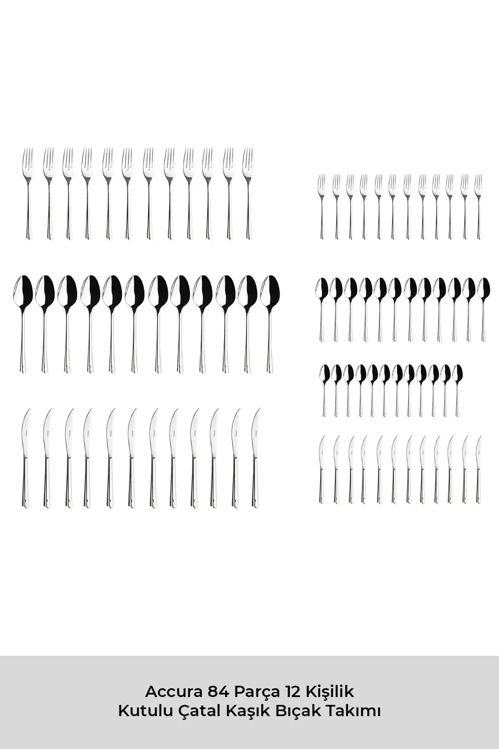 Accura 84 Parça 12 Kişilik Lüks Kutulu Çatal Kaşık Bıçak Seti