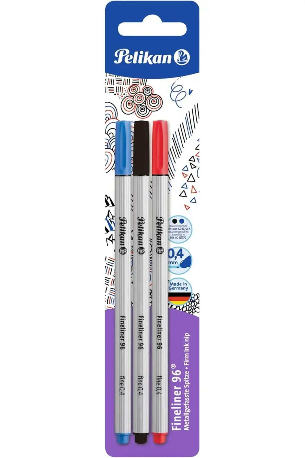 acelya Fineliner 96, 3 adet Blister ambalajda Star Shop Trend 105