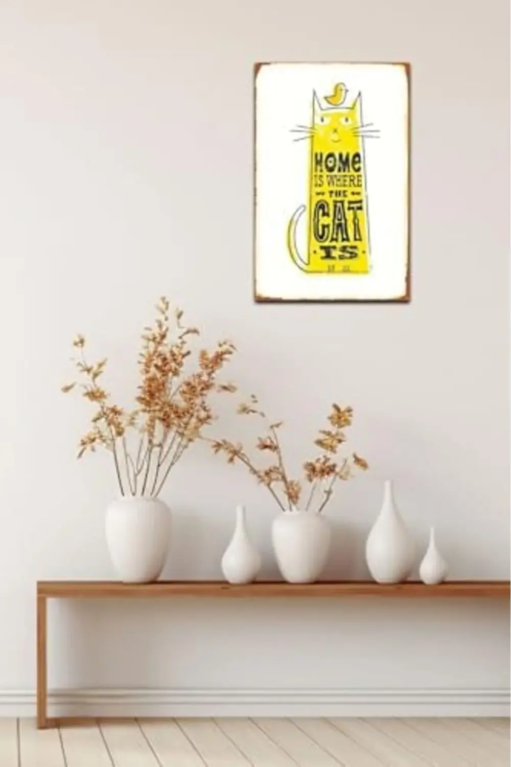 acelya Kuşe Kağıt Duvar Posteri Cat Is Retro Vintage Drtr0040 Sta