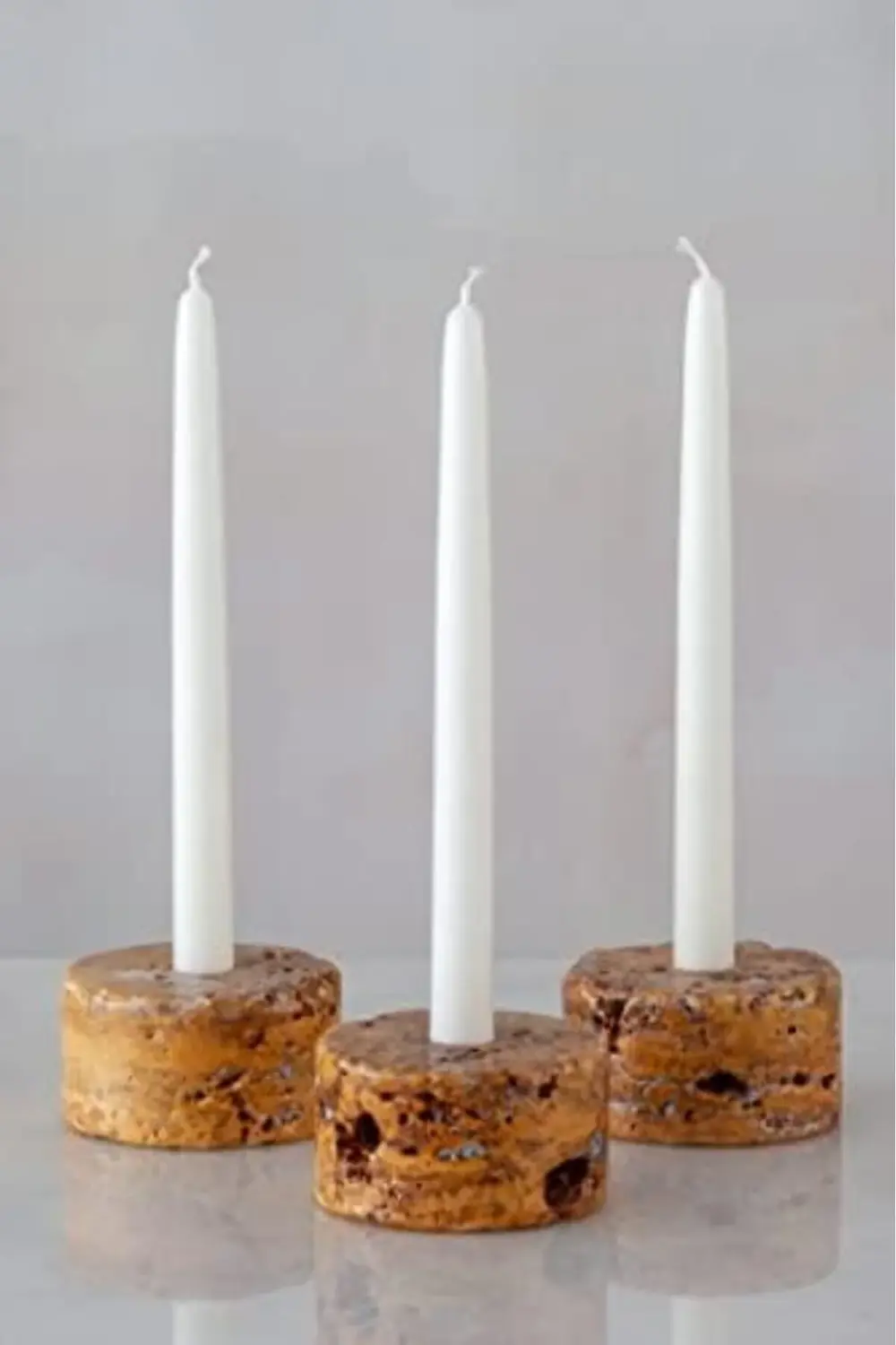 acelya Trrten Mermer Şamdan Mumluk 3lü Set Golden Star Shop Trend