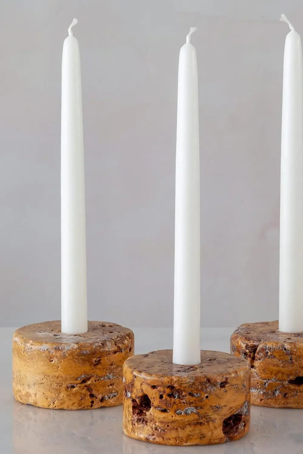 acelya Trrten Mermer Şamdan Mumluk 3lü Set Golden Star Shop Trend