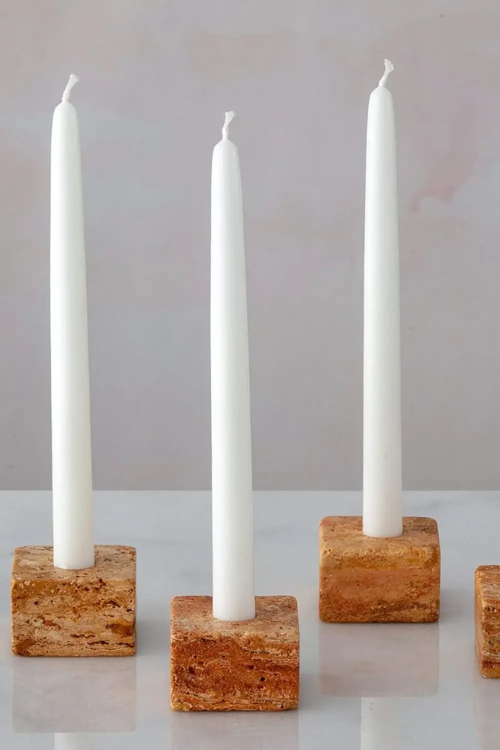 acelya Trrten Mermer Şamdan Mumluk 4lü Set Fuego Star Shop Trend