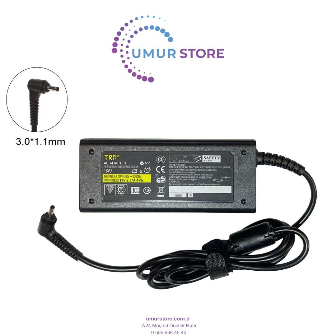 Acer A11-065N1A 3.0x1.1mm Notebook Adaptörü