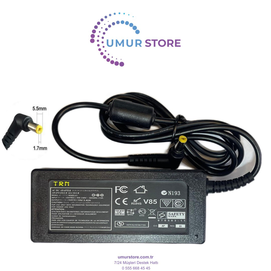 Acer A11-065N1A 5.5x1.7mm Notebook Adaptörü