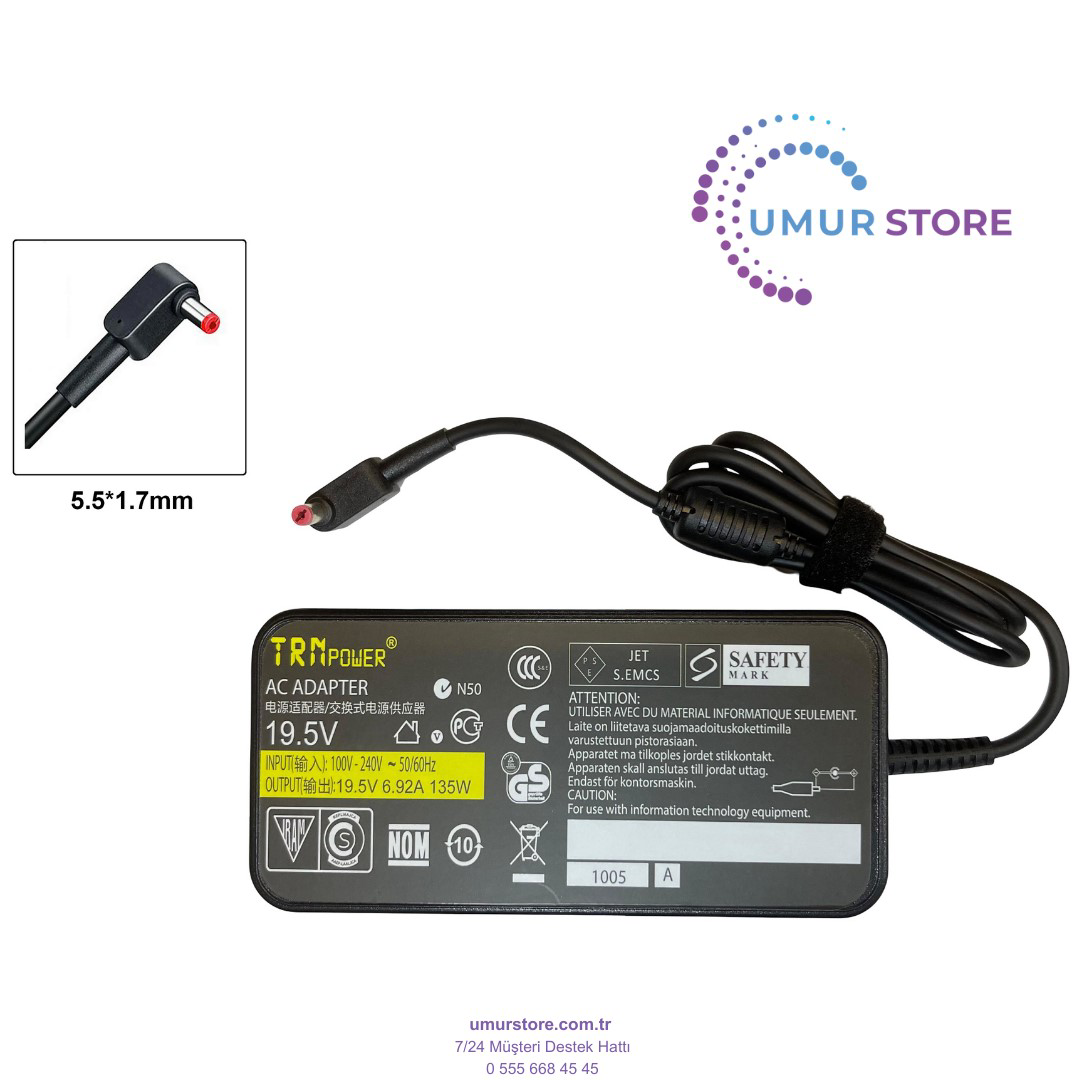Acer A16-135PIB 5.5x1.7mm Notebook Adaptörü Acer A16-135PIB 5.5x1.7mm Notebook Adaptörü