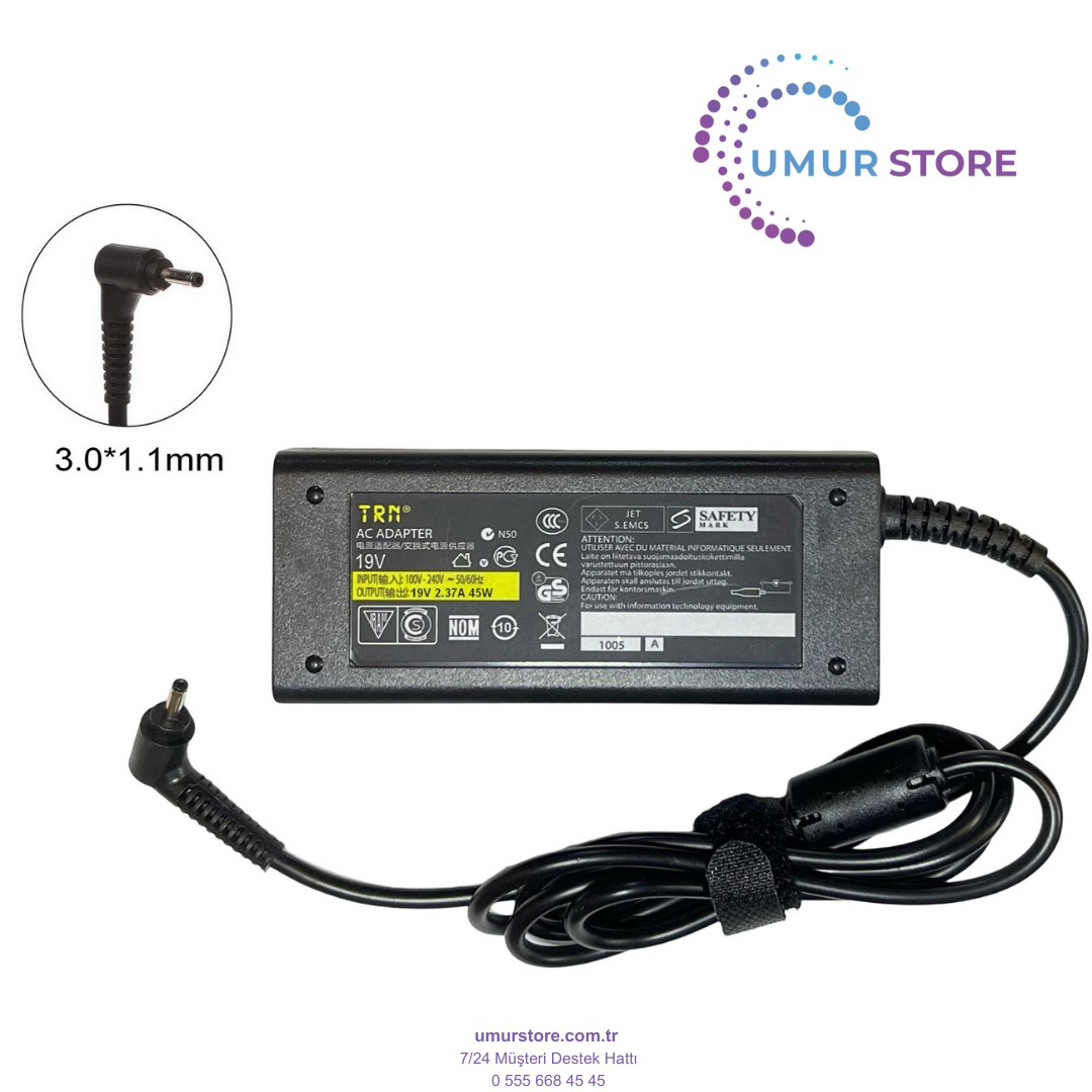 Acer ADP-45HE D 3.0x1.1mm Notebook Adaptörü