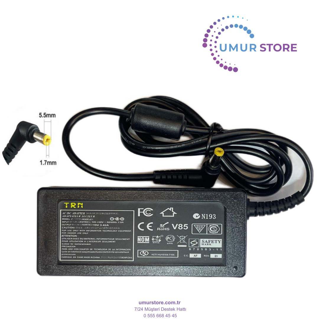 Acer ADP-65JH DB 5.5x1.7mm Notebook Adaptörü Acer ADP-65JH DB 5.5x1.7mm Notebook Adaptörü