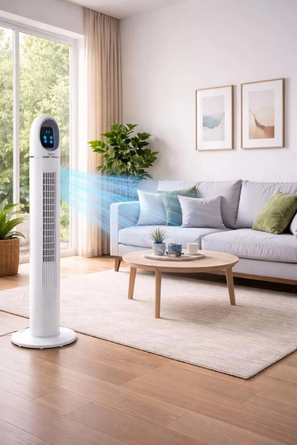 ACFN 45İnç Kule Tipi Vantilatör | 45W Güçlü Motor, 3 Kademeli Hız, Salınımlı, Zamanlayıcılı Tower Fa
