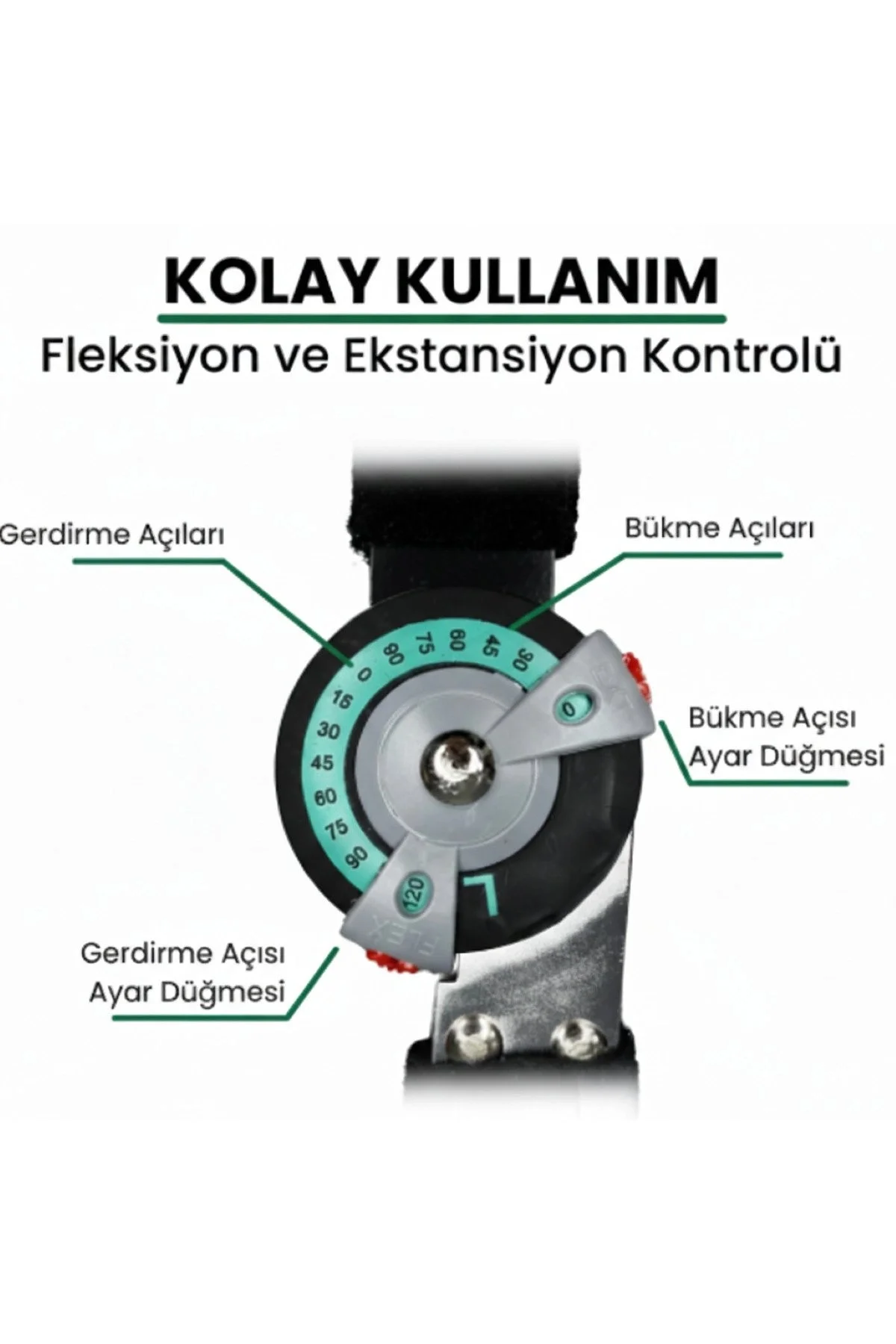 Açı Ayarlı Alüminyum Destekli Ortopedik Dizlik 0-120 Derece Hareket Kontrollü Model