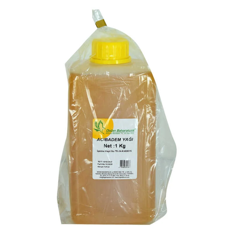 Acı Badem Yağı Pet Bidon 1000 Gr - Saf Doğal Cilt ve Saç Bakımı