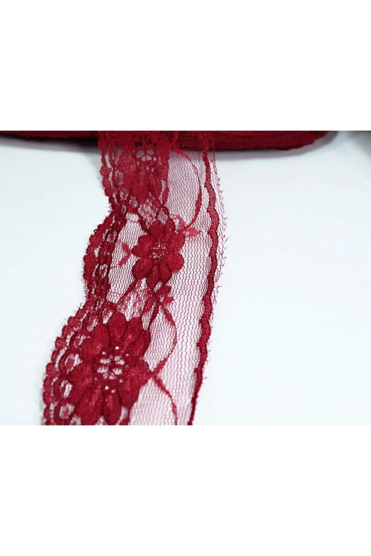 Açık Bordo Naylon Dantel 5 Metrelik Top 5 cm  730