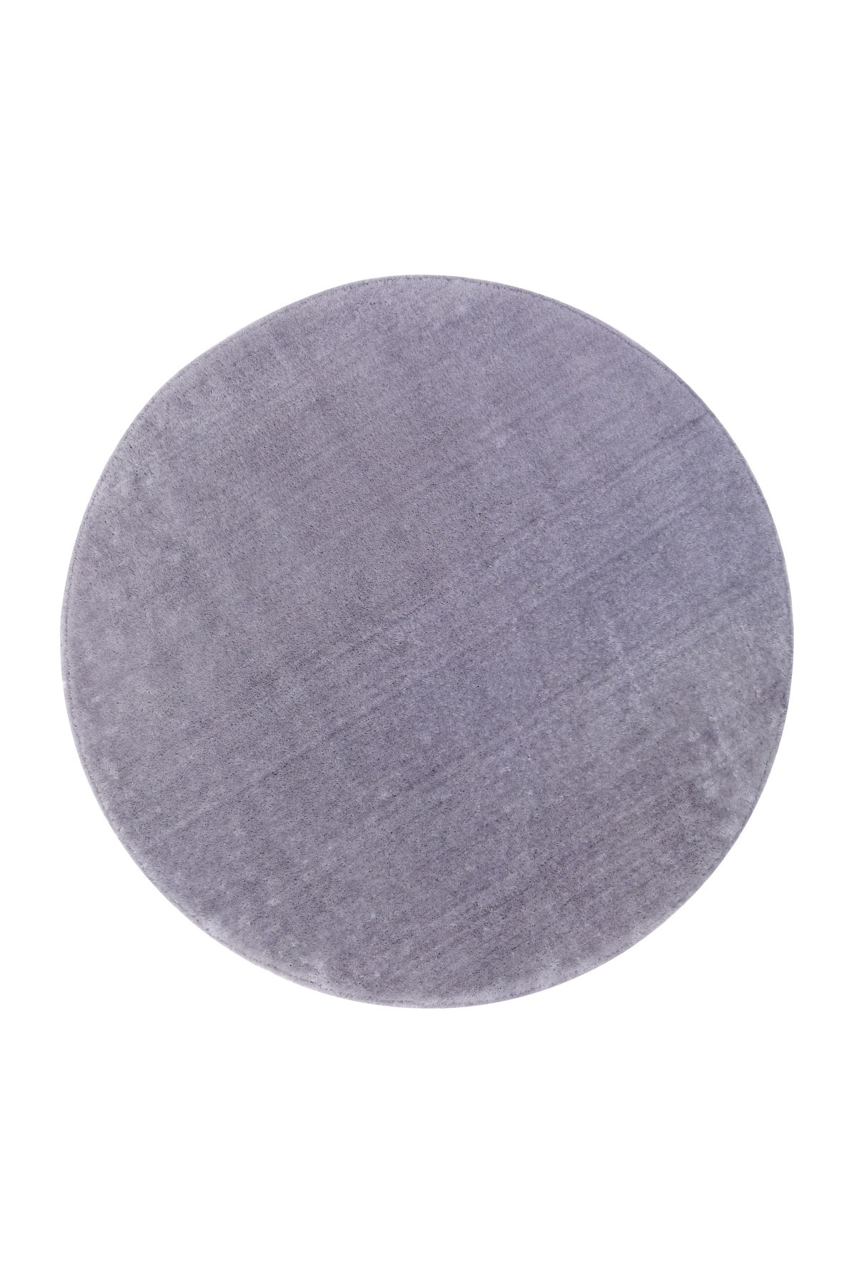 Açık Gri Mürdüm Yuvarlak Post Dokuma Halı Peluş Antibakteriyel Banyo Paspası 80x80