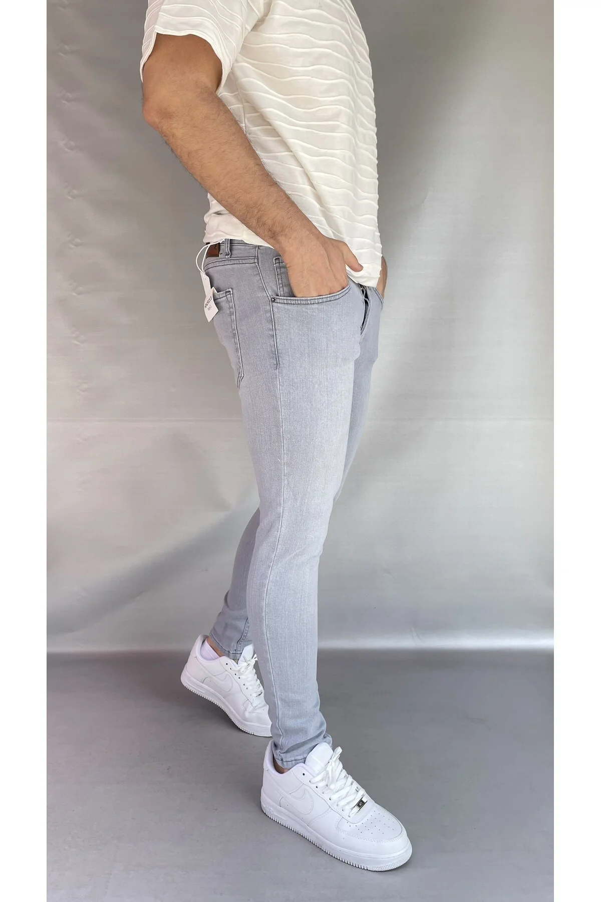 Açık Gri Skinny Jean
